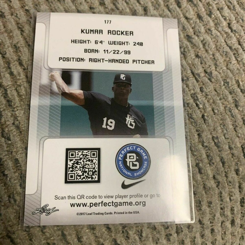 KUMAR ROCKER Rookie Card New York Mets MLB Draft - Picture 4 of 4